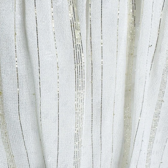 Anthropologie Kopal Tiered Mini Dress White with Metallic Threads Size S - Picture 10 of 10